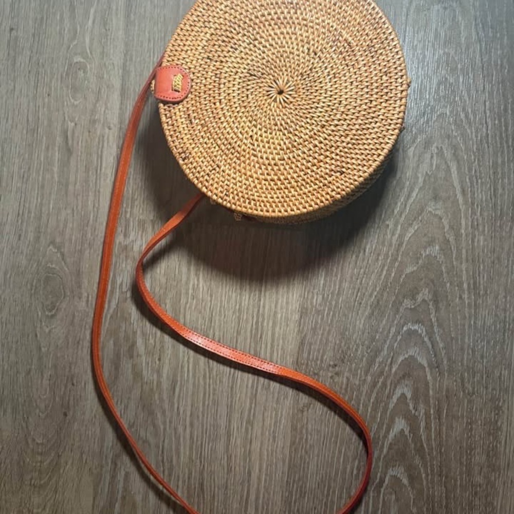 Boho Round Rattan Bag - Bali purse - Poppy and Sage